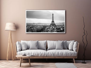 Eiffel Tower black and white cityscape artwork for sophisticated interiors