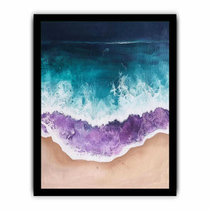Abstract ocean wave canvas art for modern coastal bedroom decor