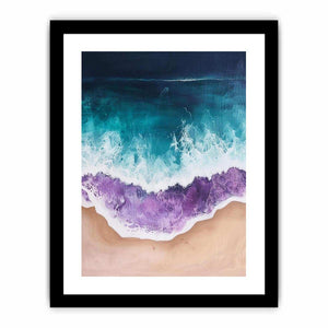Abstract ocean wave canvas art for modern coastal bedroom decor