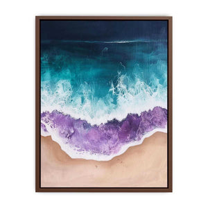 Abstract ocean wave canvas art for modern coastal bedroom decor