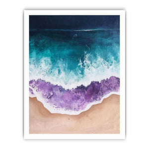 Abstract ocean wave canvas art for modern coastal bedroom decor