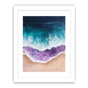 Abstract ocean wave canvas art for modern coastal bedroom decor