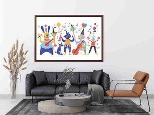 Whimsical animal band artwork for nursery and kids room decor