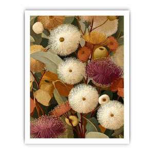 Earthy eucalyptus botanical canvas art for warm modern living room decor.