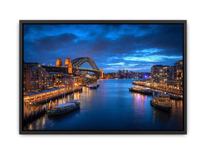 Sydney Harbour canvas photography for modern office wall decor.