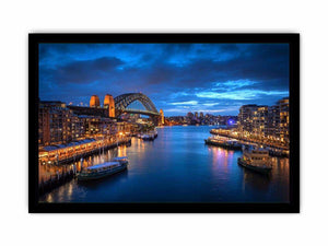 Sydney Harbour canvas photography for modern office wall decor.