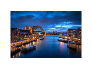 Sydney Harbour canvas photography for modern office wall decor.