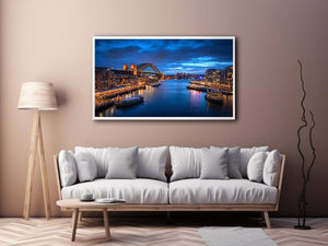 Sydney Harbour canvas photography for modern office wall decor.