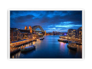 Sydney Harbour canvas photography for modern office wall decor.