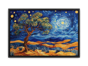 desert moon landscape canvas art for living room wall decor.