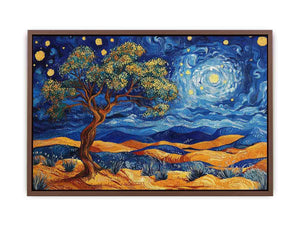 desert moon landscape canvas art for living room wall decor.