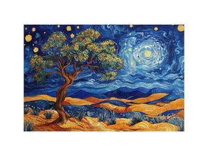 desert moon landscape canvas art for living room wall decor.