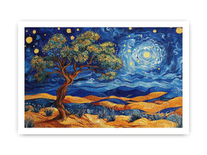 desert moon landscape canvas art for living room wall decor.