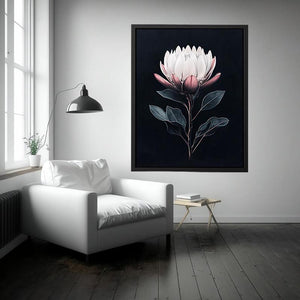 Elegant botanical flower artwork for luxury bedroom decor.