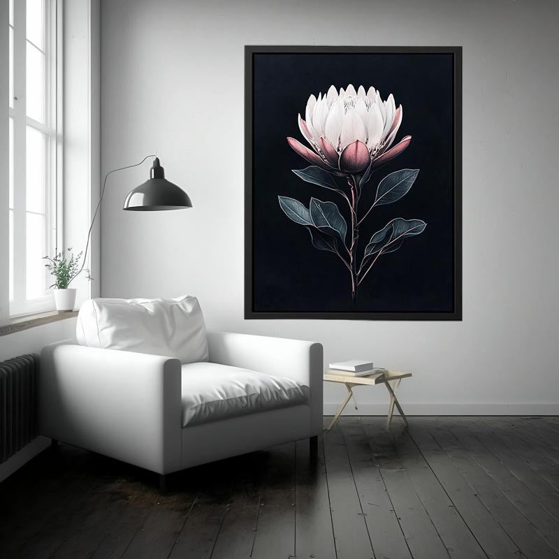 Elegant botanical flower artwork for luxury bedroom decor.