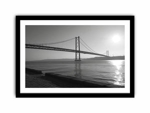 Black and white bridge photography for modern office decor.