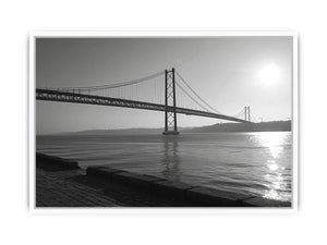 Black and white bridge photography for modern office decor.