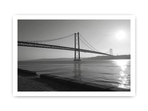 Black and white bridge photography for modern office decor.
