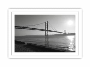 Black and white bridge photography for modern office decor.