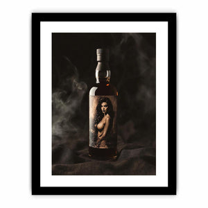 Luxury bottle photography with dramatic mood for modern home bar decor