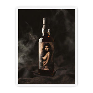 Luxury bottle photography with dramatic mood for modern home bar decor