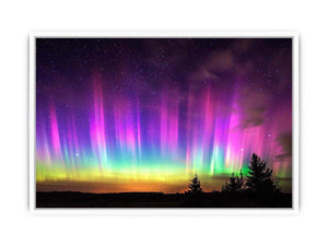 Northern lights landscape photography for modern bedroom wall decor