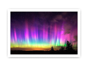 Northern lights landscape photography for modern bedroom wall decor