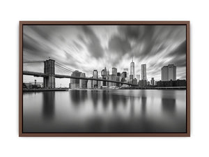 Black and white city skyline photography for modern office wall art