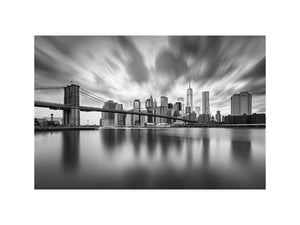 Black and white city skyline photography for modern office wall art