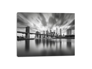 Black and white city skyline photography for modern office wall art