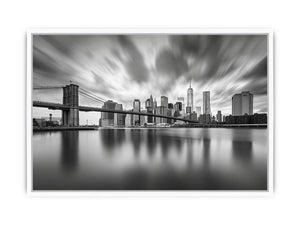 Black and white city skyline photography for modern office wall art
