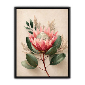Minimalist Botanical Flower Soft Blush Petals – Floral Wall Art Canvas