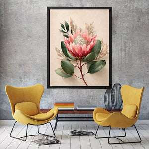 Minimalist Botanical Flower Soft Blush Petals – Floral Wall Art Canvas