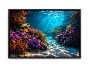 underwater coral reef ocean wall art canvas serene coastal marine landscape