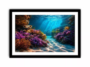 underwater coral reef ocean wall art canvas serene coastal marine landscape