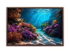 underwater coral reef ocean wall art canvas serene coastal marine landscape