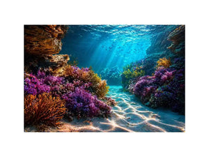 underwater coral reef ocean wall art canvas serene coastal marine landscape