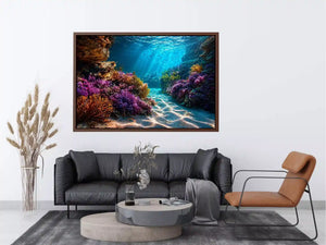 underwater coral reef ocean wall art canvas serene coastal marine landscape