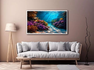 underwater coral reef ocean wall art canvas serene coastal marine landscape