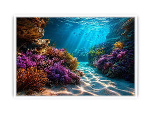 underwater coral reef ocean wall art canvas serene coastal marine landscape