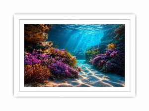 underwater coral reef ocean wall art canvas serene coastal marine landscape