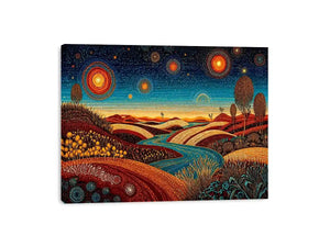 abstract desert landscape wall art canvas surreal sky river modern boho design
