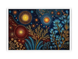 abstract cosmic botanical wall art canvas celestial sky plants modern boho design