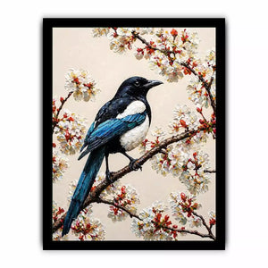 minimal bird blossom wall art canvas elegant floral branch painting neutral decor