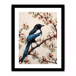 minimal bird blossom wall art canvas elegant floral branch painting neutral decor