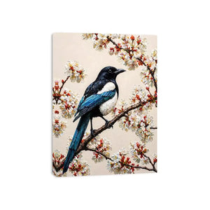 minimal bird blossom wall art canvas elegant floral branch painting neutral decor