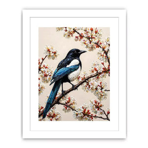 minimal bird blossom wall art canvas elegant floral branch painting neutral decor