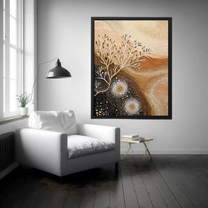neutral abstract botanical wall art canvas beige earthy minimal modern decor