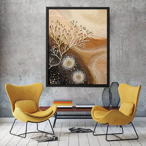neutral abstract botanical wall art canvas beige earthy minimal modern decor