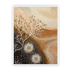 neutral abstract botanical wall art canvas beige earthy minimal modern decor